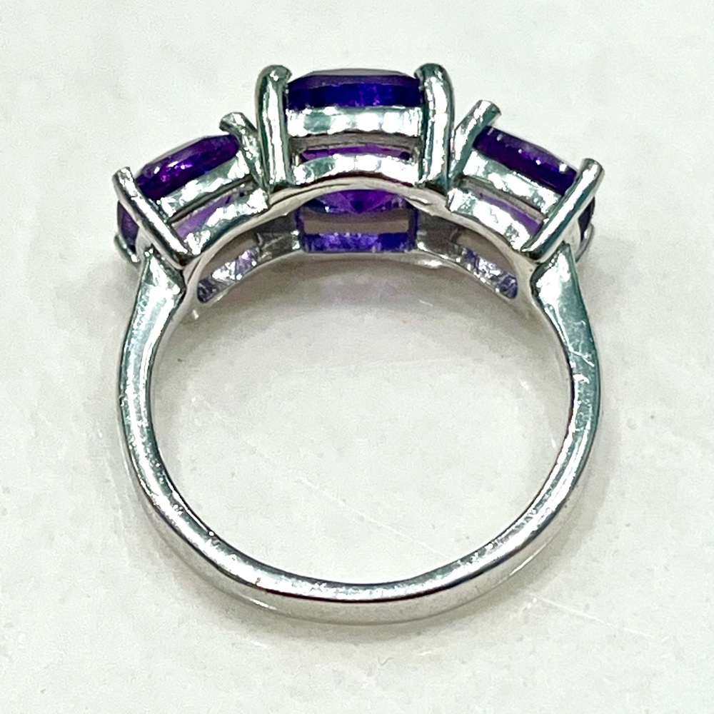 Amethyst Trinity 14KGP Ring - Picture 3 of 4